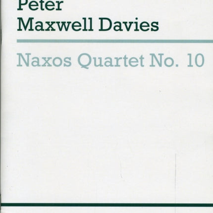 Naxos Quartet No.10 (Miniature Score)