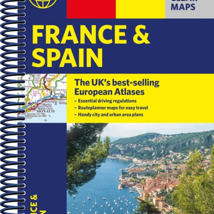 Philip's France and Spain Road Atlas: A4 Spiral