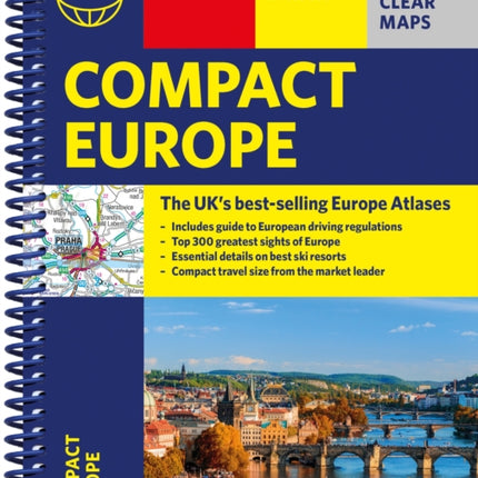 Philip's Compact Atlas Europe: A5 Spiral binding