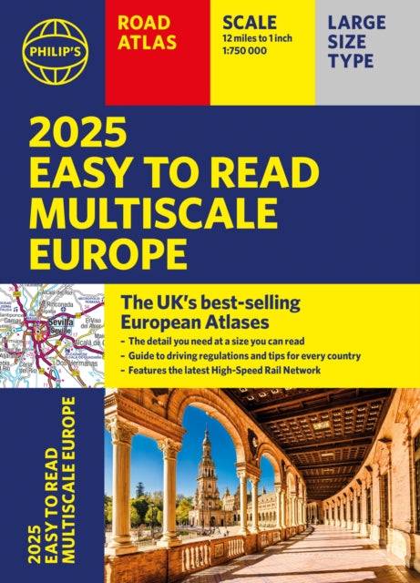 2025 Philips Easy to Read Multiscale Road Atlas of Europe