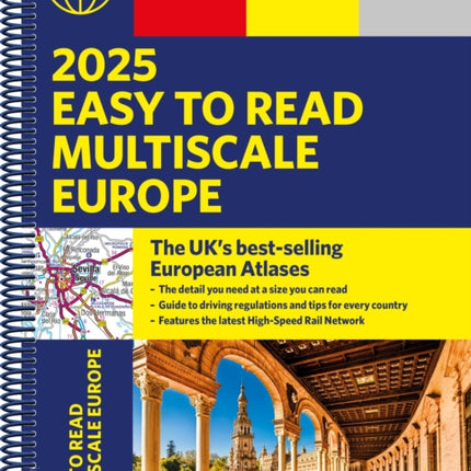 2025 Philips Easy to Read Multiscale Road Atlas Europe