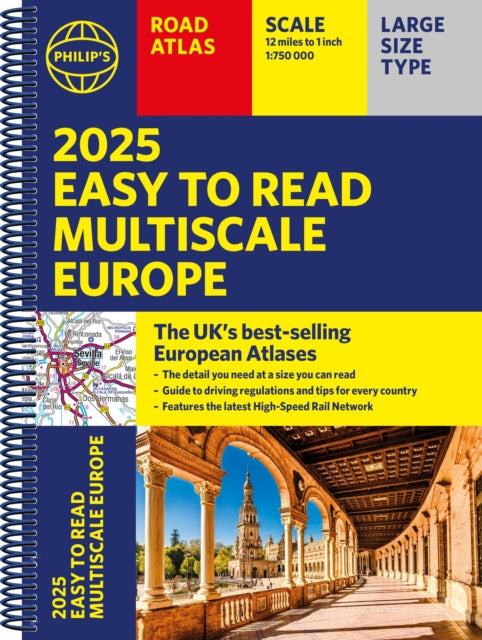 2025 Philips Easy to Read Multiscale Road Atlas Europe