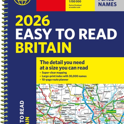2026 Philips Easy to Read Road Atlas of Britain