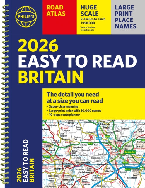 2026 Philips Easy to Read Road Atlas of Britain