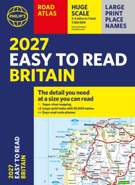 Philips 2027 Easy to Read Road Atlas of Britain A4 Paperback