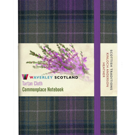 Waverley S.T. (M): Heather Pocket Genuine Tartan Cloth Commonplace Notebook