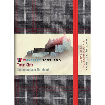 Waverley S.T. (M): Castle Grey Pocket Genuine Tartan Cloth Commonplace Notebook