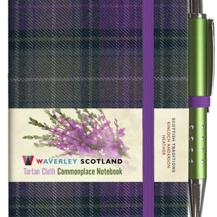 Waverley S.T. (S): Heather Mini with Pen Pocket Genuine Tartan Cloth Commonplace Notebook