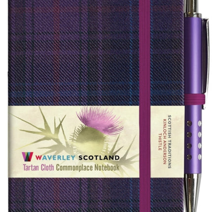 Waverley S.T. (S): Thistle Mini with Pen Pocket Genuine Tartan Cloth Commonplace Notebook