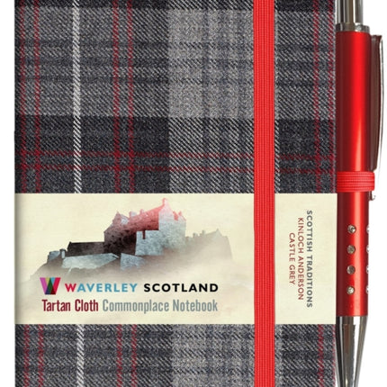 Waverley S.T. (S): Castle Grey Mini with Pen Pocket Genuine Tartan Cloth Commonplace Notebook