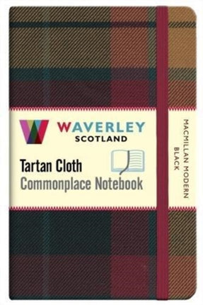 MacMillan Modern Black:: Waverley Genuine Tartan Cloth Commonplace Notebook (9cm x 14cm)