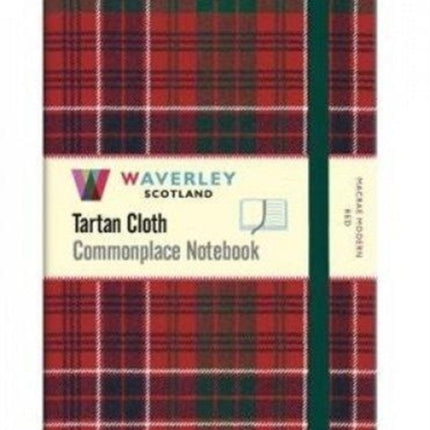 MacRae Modern Red: Large: Waverley Genuine Tartan Cloth Commonplace Notebook (21cm x 13cm)