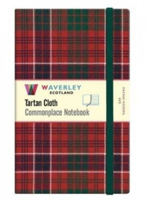 MacRae Modern Red: Large: Waverley Genuine Tartan Cloth Commonplace Notebook (21cm x 13cm)