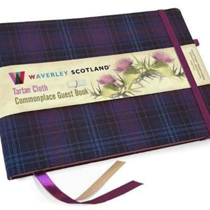 Guest Book - Kinloch Anderson Thistle Tartan cloth: Waverley Scotland Genuine Tartan Commonplace Series (16cm x 24cm)