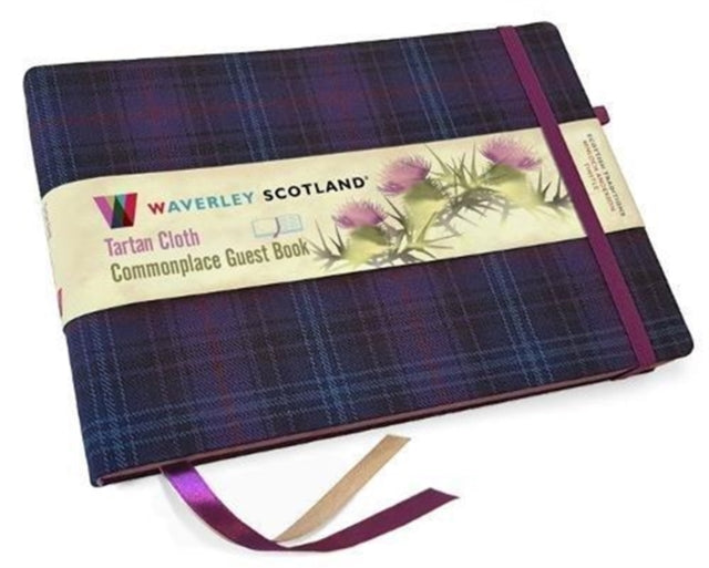 Guest Book - Kinloch Anderson Thistle Tartan cloth: Waverley Scotland Genuine Tartan Commonplace Series (16cm x 24cm)