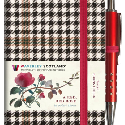 A Red, Red Rose Tartan Notebook (mini with pen) (Burns check tartan)