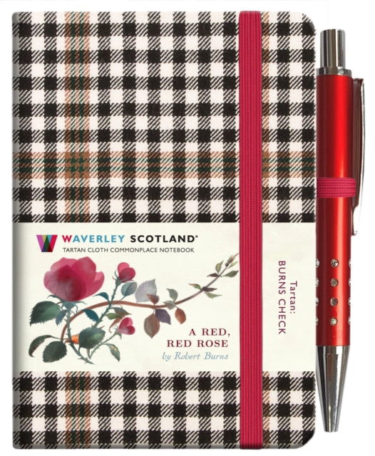 A Red, Red Rose Tartan Notebook (mini with pen) (Burns check tartan)