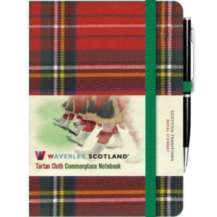 Waverley Tartan Cloth Commonplace Notebooks: Royal Stewart Tartan Cloth Mini Notebook with Pen