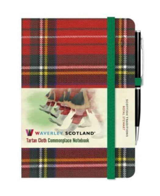 Waverley Tartan Cloth Commonplace Notebooks: Royal Stewart Tartan Cloth Mini Notebook with Pen