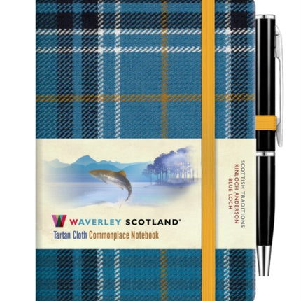 Waverley Blue Loch Tartan cloth mini notebook