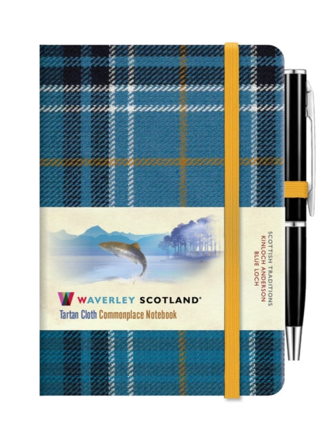 Waverley Blue Loch Tartan cloth mini notebook