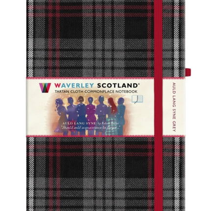Auld Lang Syne Grey Tartan Notebook Large 21cm x 13cm
