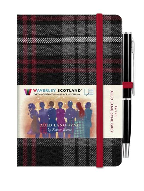 Auld Lang Synge Grey Mini Hardback Notebook with Pen 10.5cm x 7cm