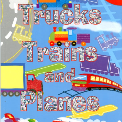 Trucks Trains and Planes Colouring Stickers Activities Sparkly Colouring  Activity