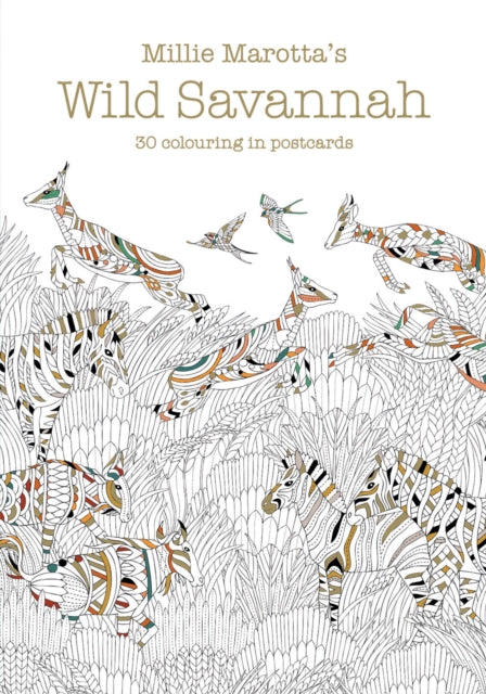 Millie Marotta's Wild Savannah Postcard Book: 30 beautiful cards for colouring in