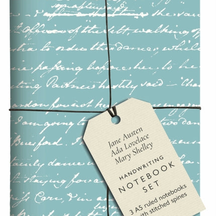 Jane Austen, Ada Lovelace, Mary Shelley Handwriting Notebook Set: 3 A5 ruled notebooks with stitched spines