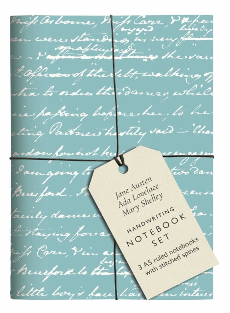 Jane Austen, Ada Lovelace, Mary Shelley Handwriting Notebook Set: 3 A5 ruled notebooks with stitched spines