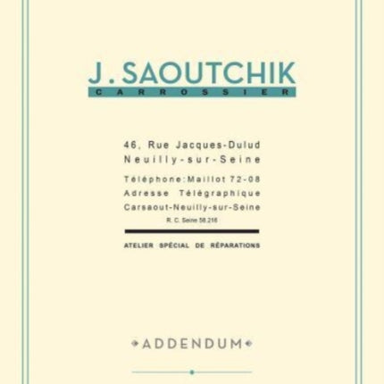 J. Saoutchik Carrossier: Addendum