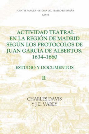 Actividad teatral en la región de Madrid según los protocolos de Juan García de Albertos, 1634-1660: II: Estudio y documentos : Documents 250-422, appendices etc.