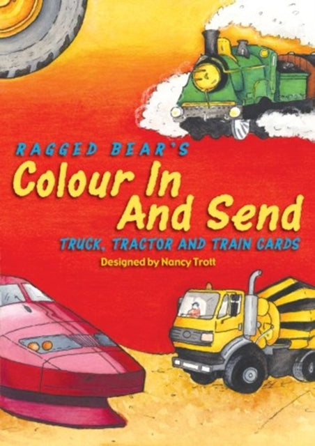 Colour In  Send Tractor  Train Cards