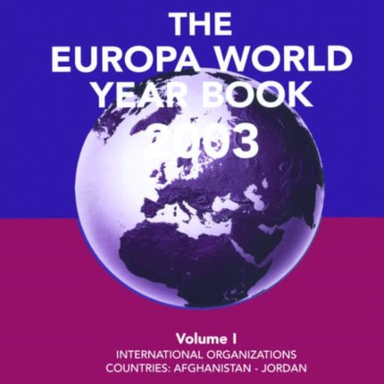 Europa World Year Bk 2003  V1