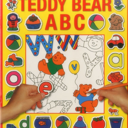 Sticker and Colour-in Playbook: Teddy Bear ABC: With Over 50 Reusuable Stickers