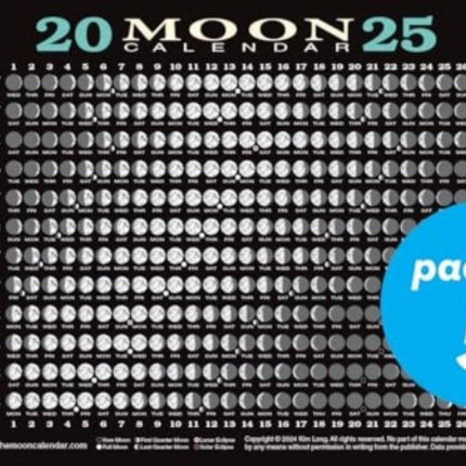 2025 Moon Calendar Card 5 Pack