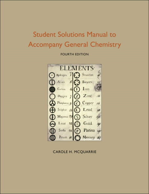 Student Solutions Manual to Accompany General Chemistry