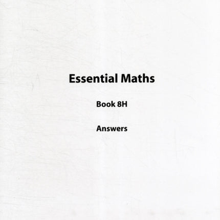 Essential Maths 8H Answers