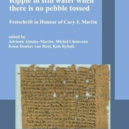 Ripple in still water when there is no pebble tossed: Festschrift in Honour of Cary J. Martin