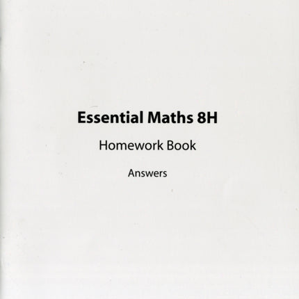 Essential Maths 8H Homework Answers