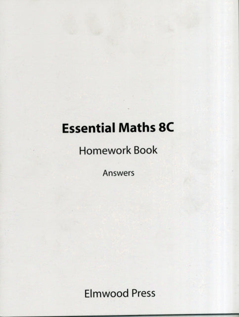 Essential Maths 8C Homework Answers