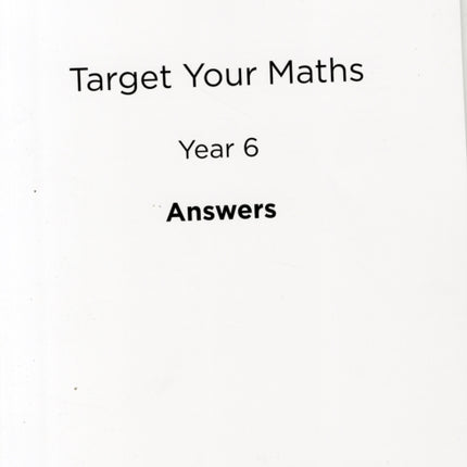 Target Your Maths Year 6 Answer Book