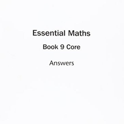 Essential Maths 9 Core Answers