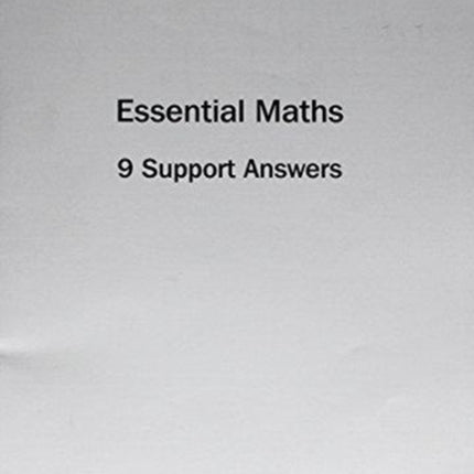 Essential Maths 9 Support Answers