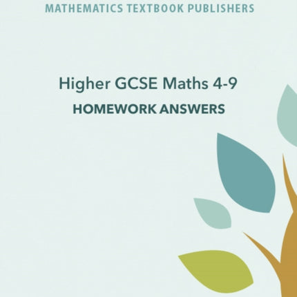 Higher GCSE Maths 4-9 Homework Answers