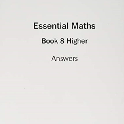 Essential Maths 8 Higher Answers