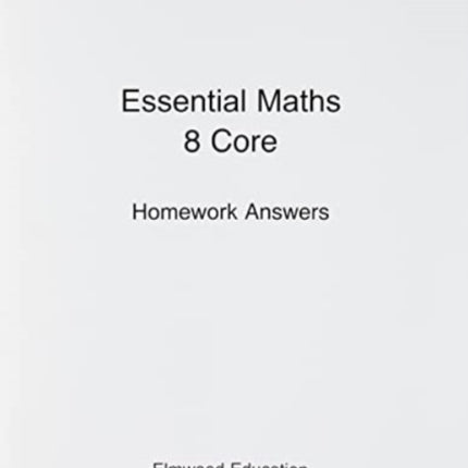 Essential Maths 8 Core Homework Answers