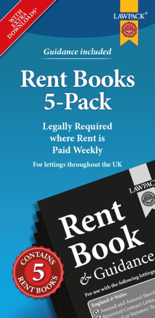 Rent Books 5-Pack: Legally Required where Rent is Paid Weekly