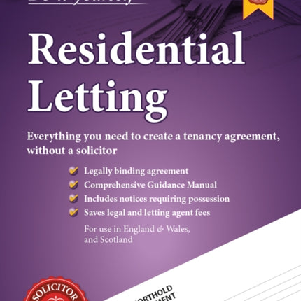 Lawpack Residential Letting DIY Kit: Everything you need to create a tenancy agreement, without a solicitor